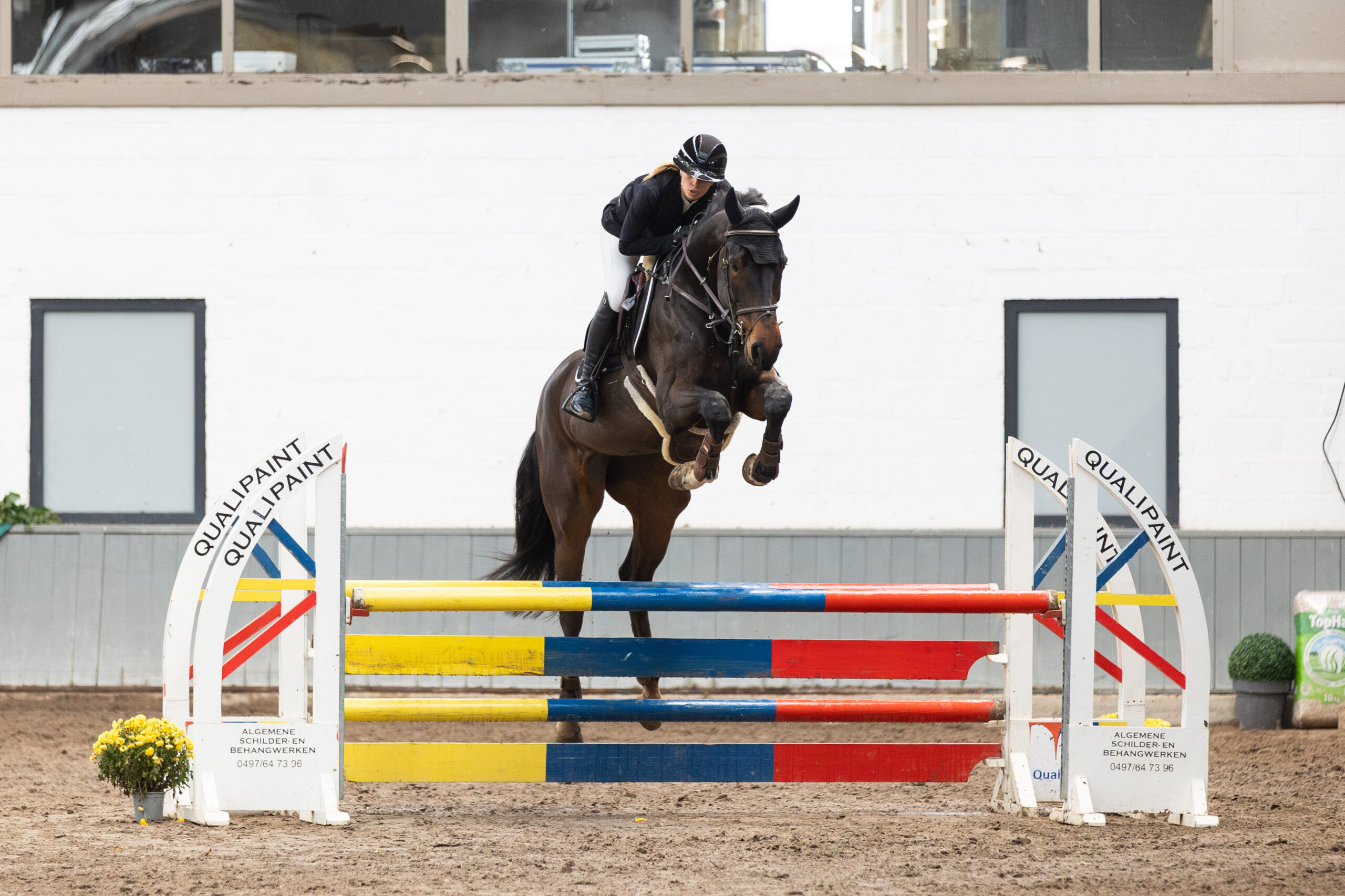 Noé op haar paard tijdens jumping
